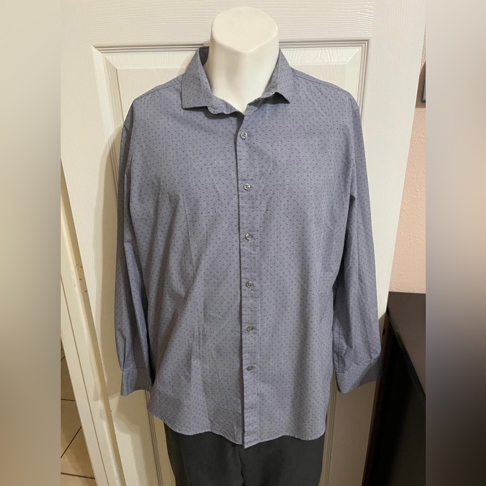 (20) Bar III Men's Gray Patterned Button-Down Shirt